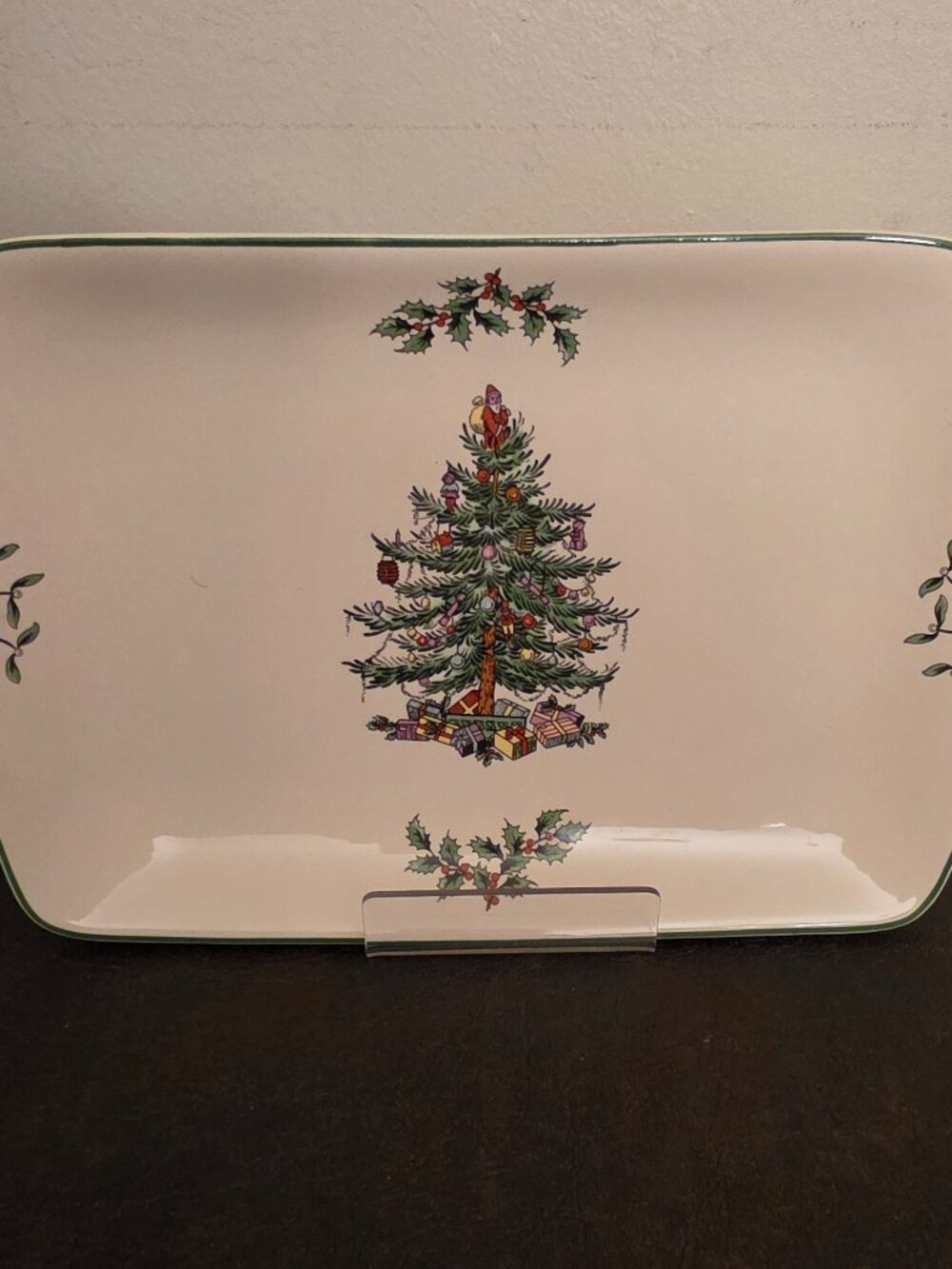 Spode Christmas Tree Cookie Tray XT5364-X is a new rectangular porcelain tray